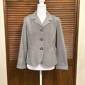 Talbots Navy/White Pin Stripe Blazer/Jacket